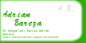 adrian barcza business card
