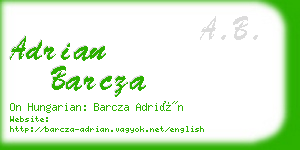 adrian barcza business card
